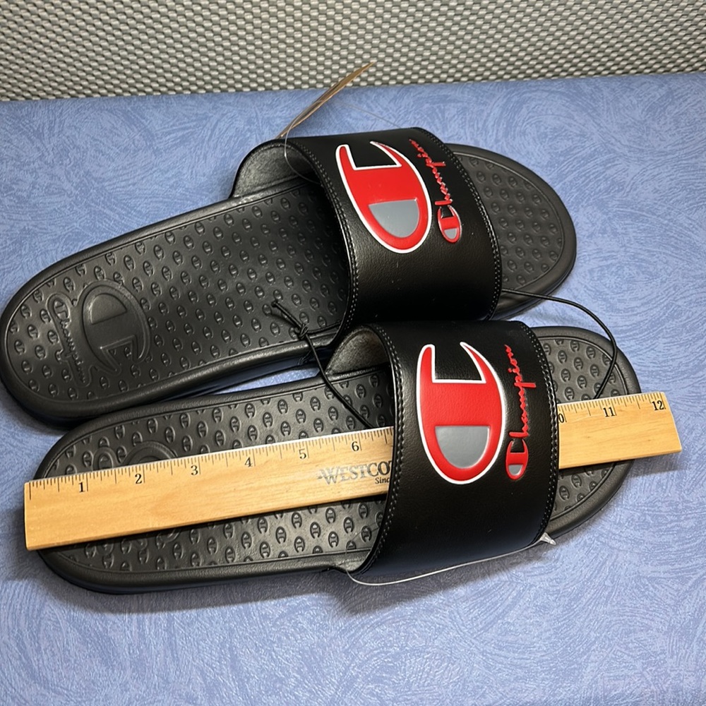 Champion Mens Super Slide Duo Slippers CPS10749M Black Size 12M J830-0222-PUTIAN - Picture 16 of 17